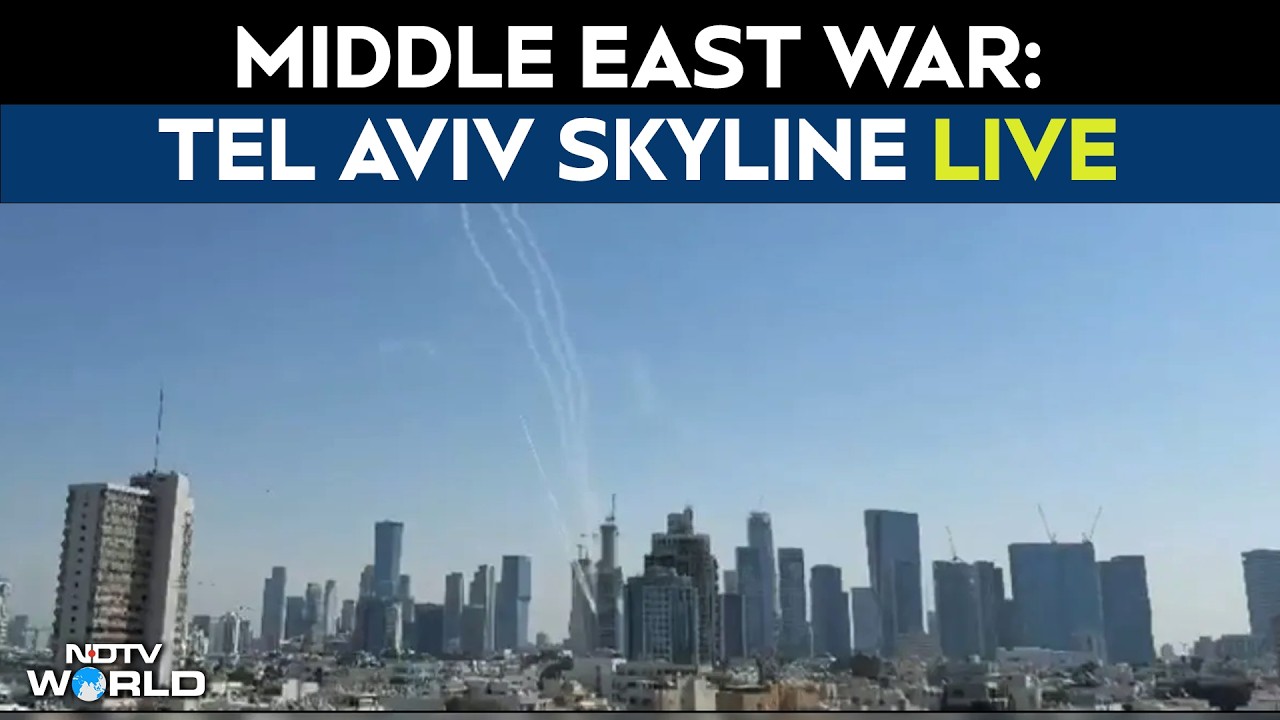 LIVE: Tel Aviv Skyline After Iranian Missile Strikes | Tel Aviv LIVE | Middle East War LIVE