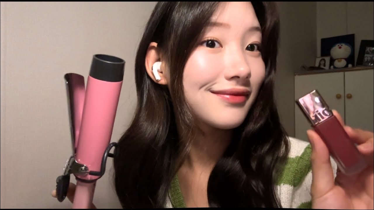 Self make up💄+ 헤어 스타일링♡ 꿀팁 가득 메이크업 영상 asmr tingles 시각적 팅글