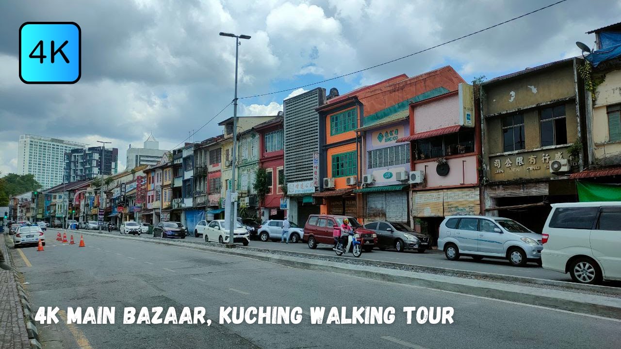 [4K] Main Bazaar, Kuching Walking Tour