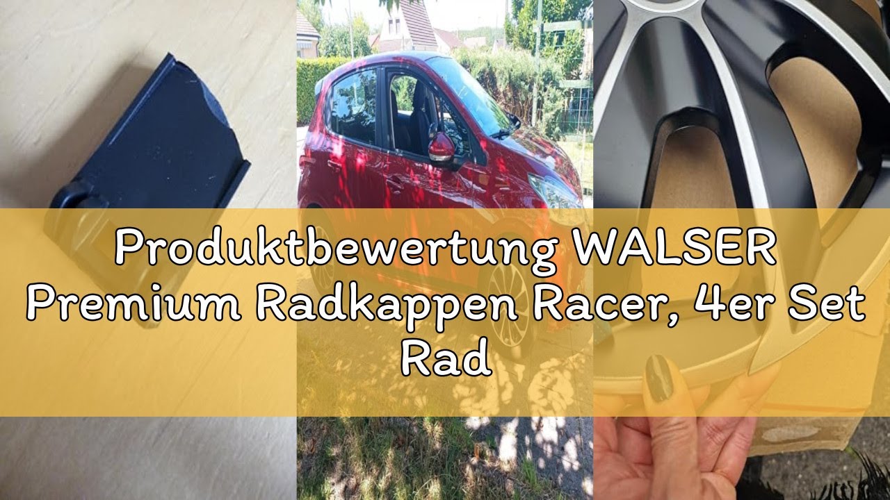 Produktbewertung WALSER Premium Radkappen Racer, 4er Set Radkappen Auszeichnung Sehr Gut*, Radzierbl