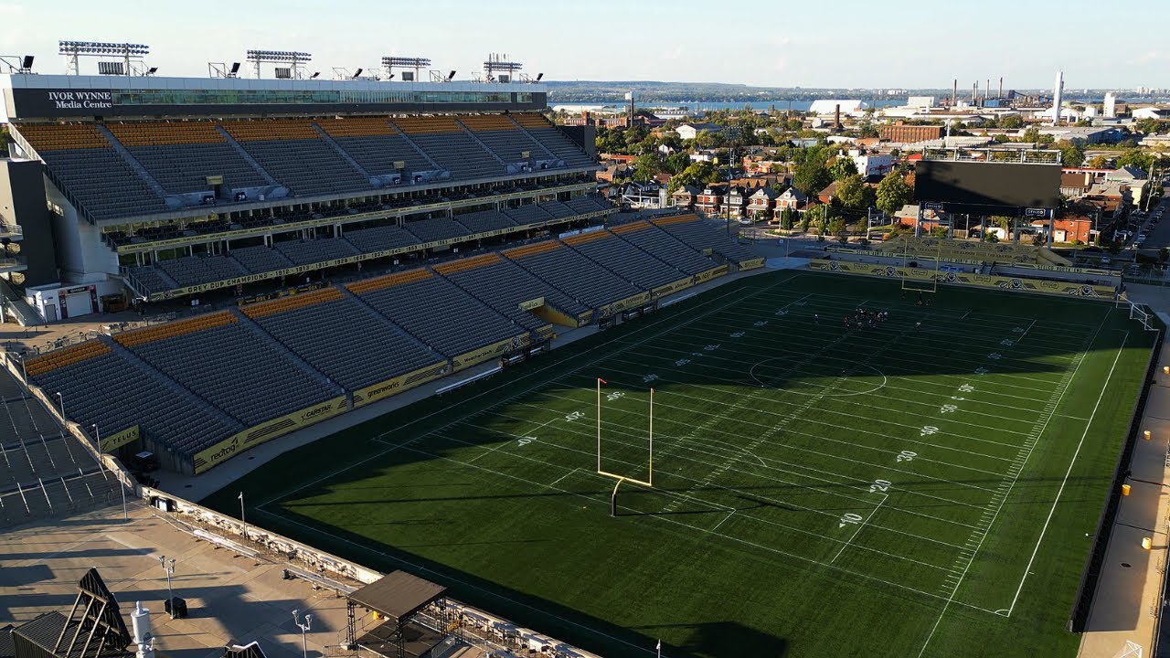 Inside Tim Hortons Field: Empty Stadium Drone Tour &mdash; Hamilton Tiger-Cats 4K