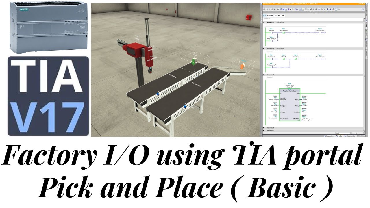 Учебное пособие по Factory IO Pick and Place (базовое) | Портал TIA | ПЛК S7-1200