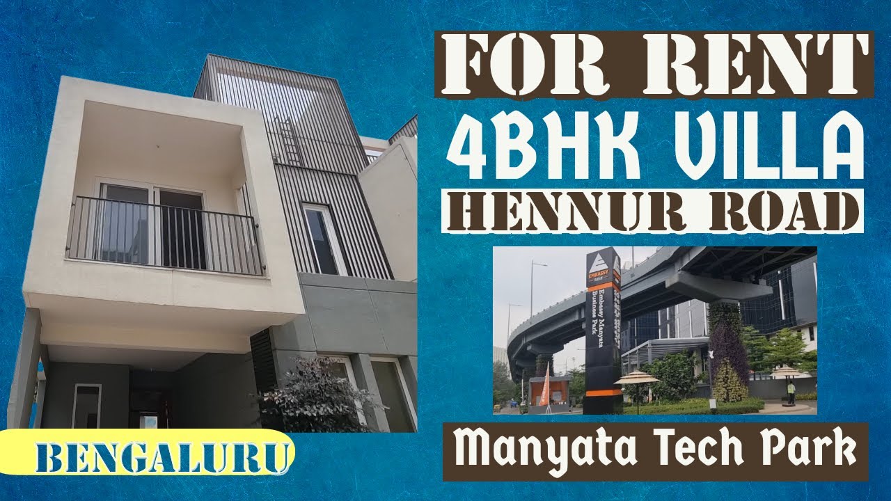 For Rent 4BHK Villla at Assetz Soul and Soil Near Manyata Tech Park