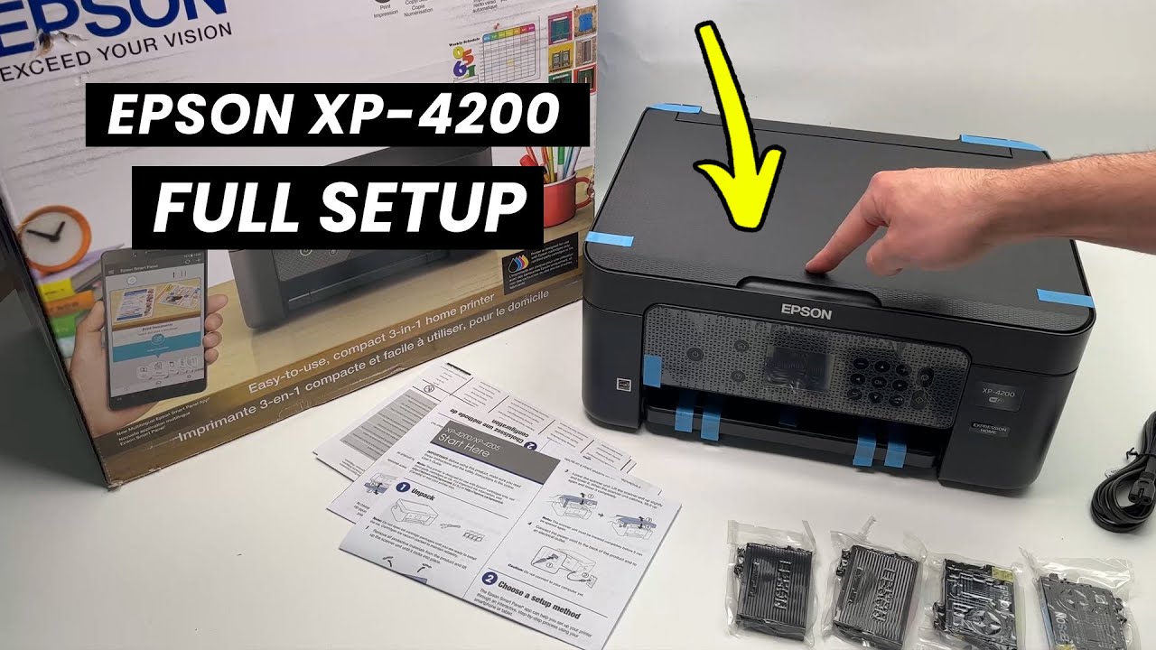Принтер Epson XP-4200: распаковка + полная настройка Wi-Fi + как печатать и сканировать