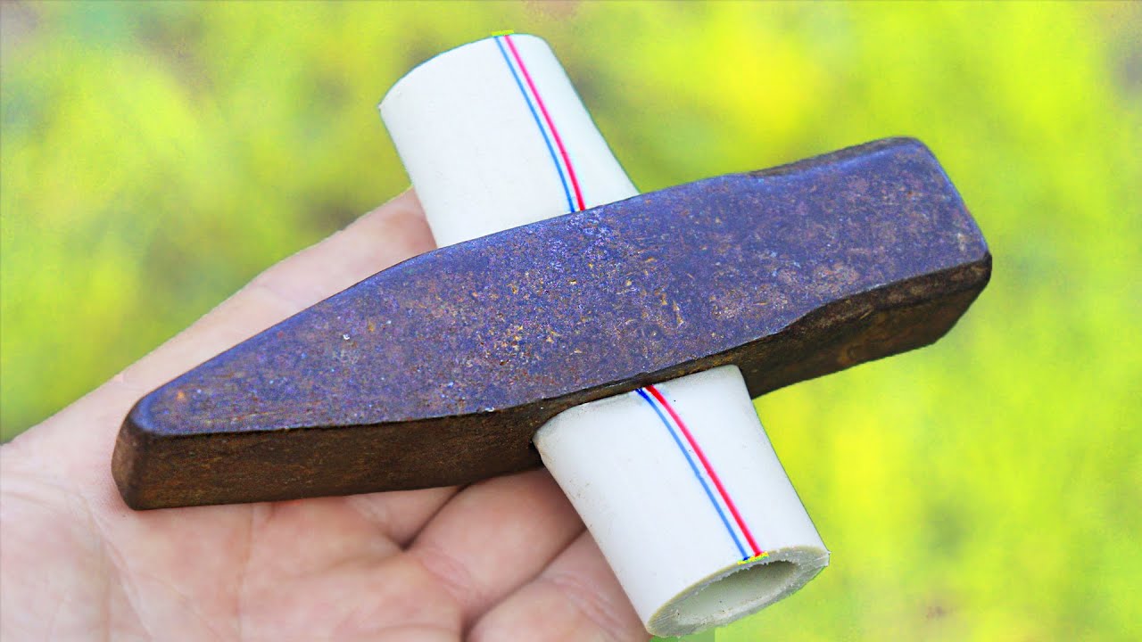 Amazing use of a Hammer and Plastic Pipe.