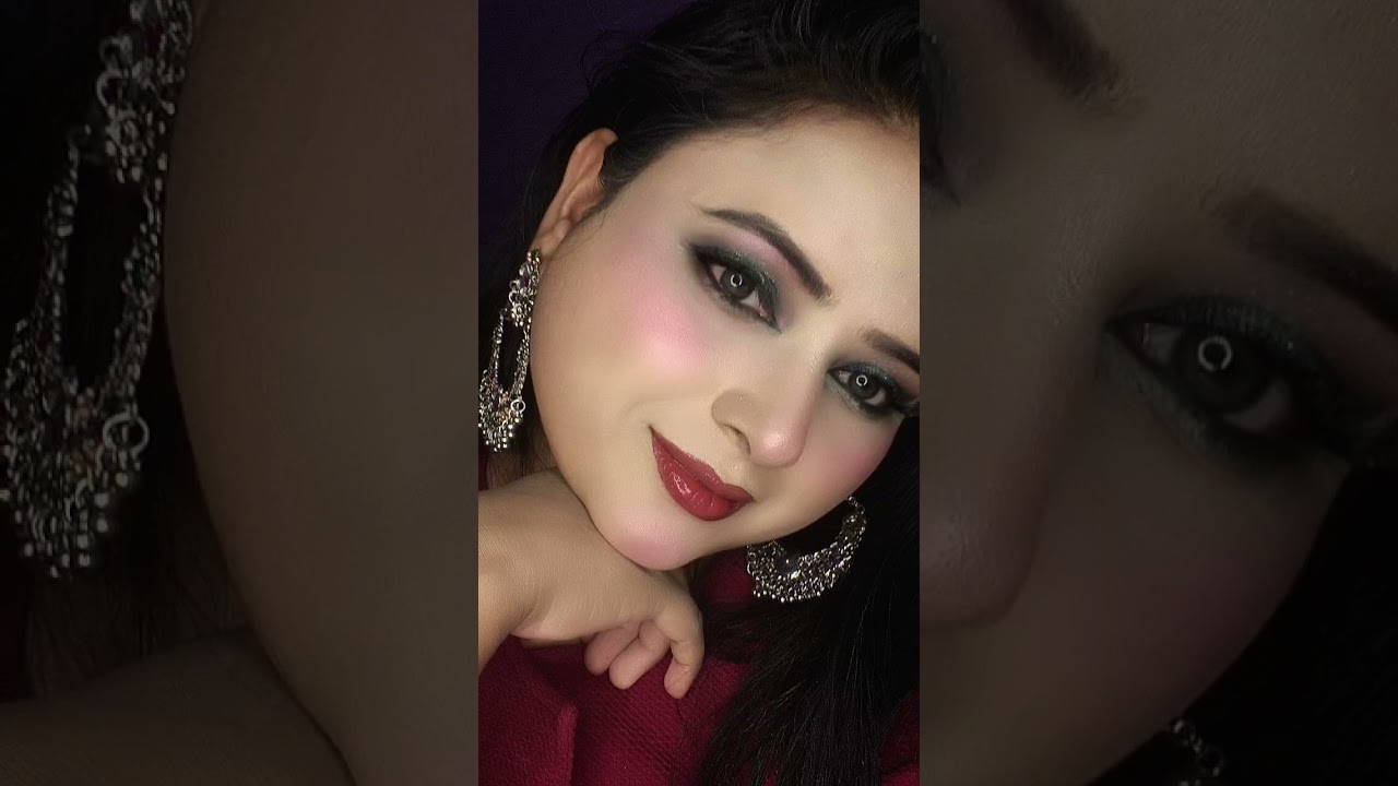 green Smokey eyes makeup look 🫶🎀🔥🧿 