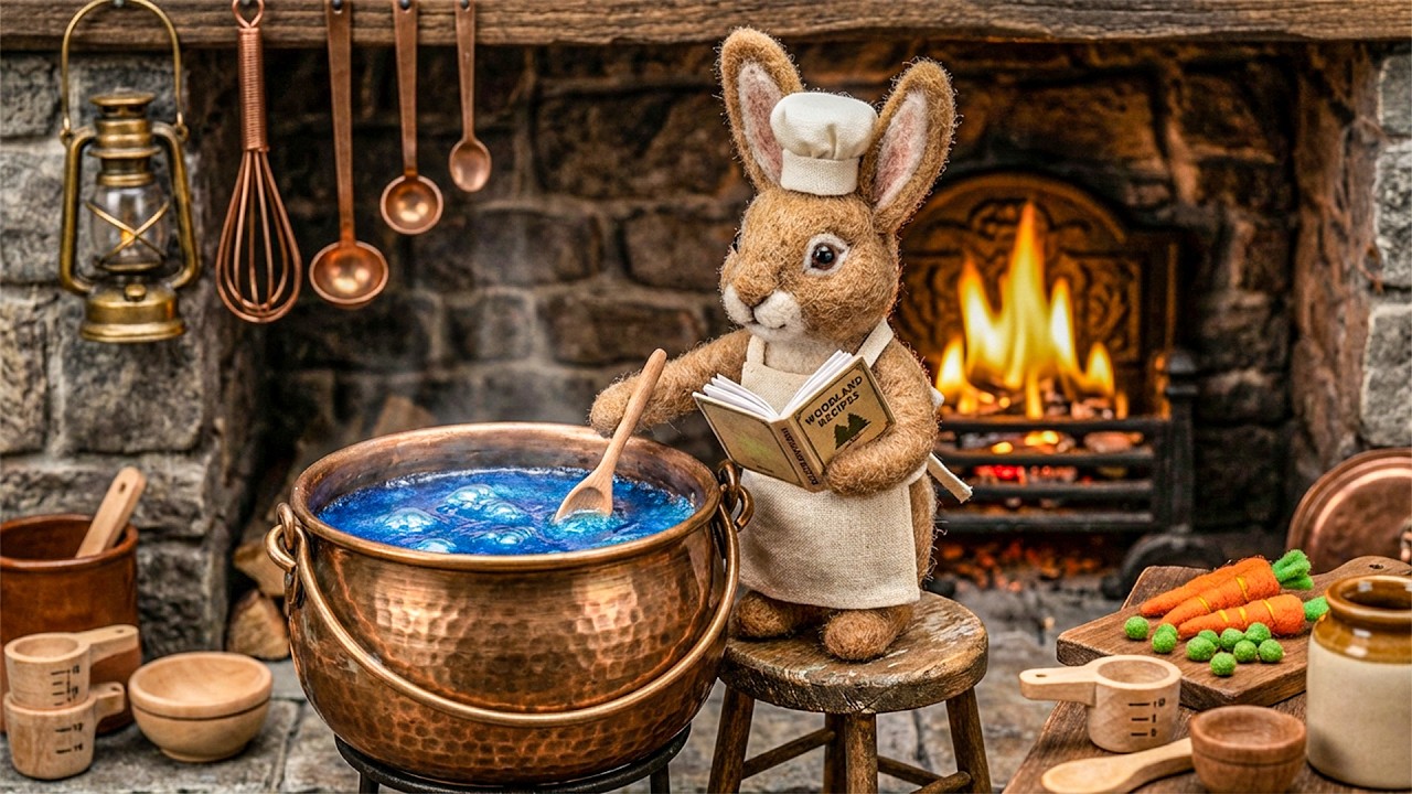 Bunny’s Cozy Kitchen 🍲🔥 Woodland Fantasy Ambience for Study, Sleep & Comfort