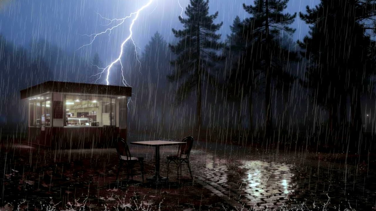 Deep Sleep Rain Sounds 🌧️ Heavy Rain & Gentle Distant Thunder in a Peaceful Midnight Forest