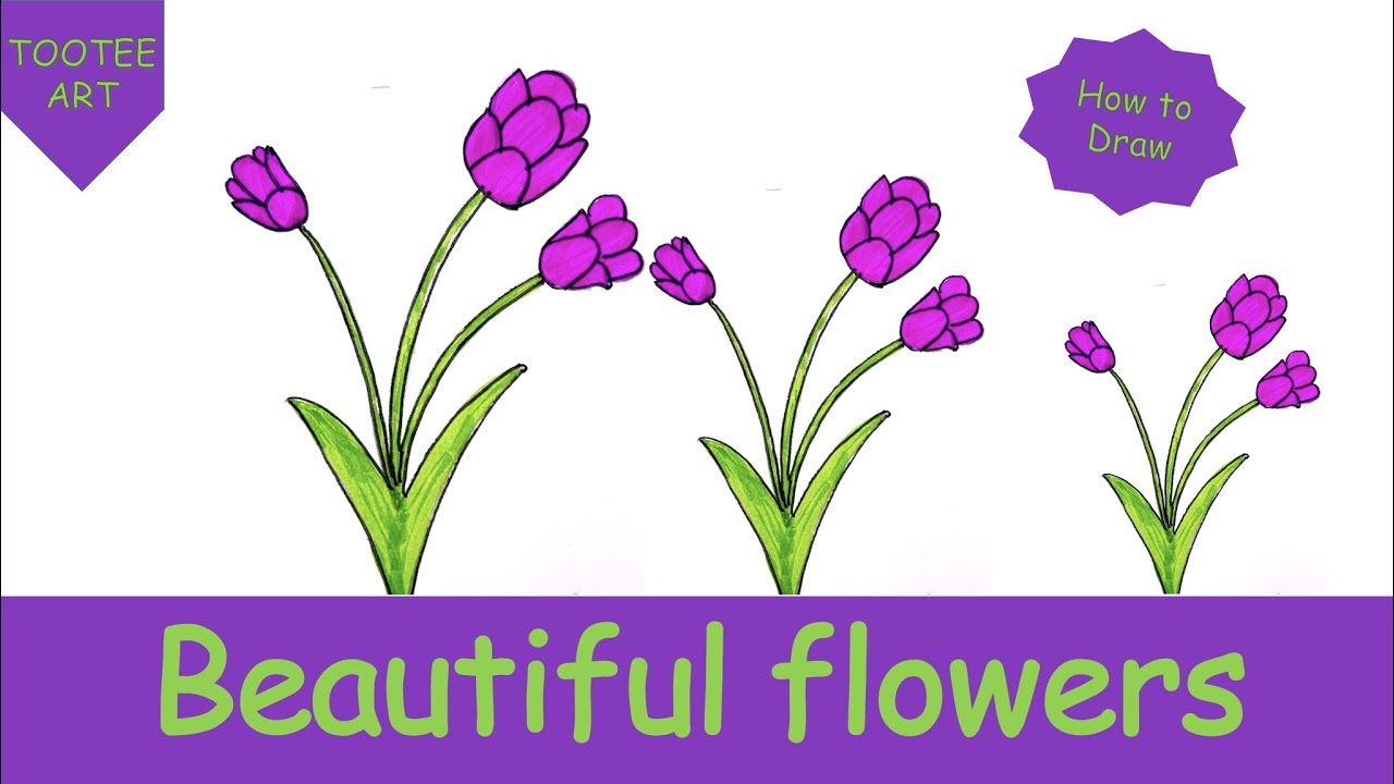 **Flowers**- Easy drawing with Ms. Rachel | Kids learning drawings