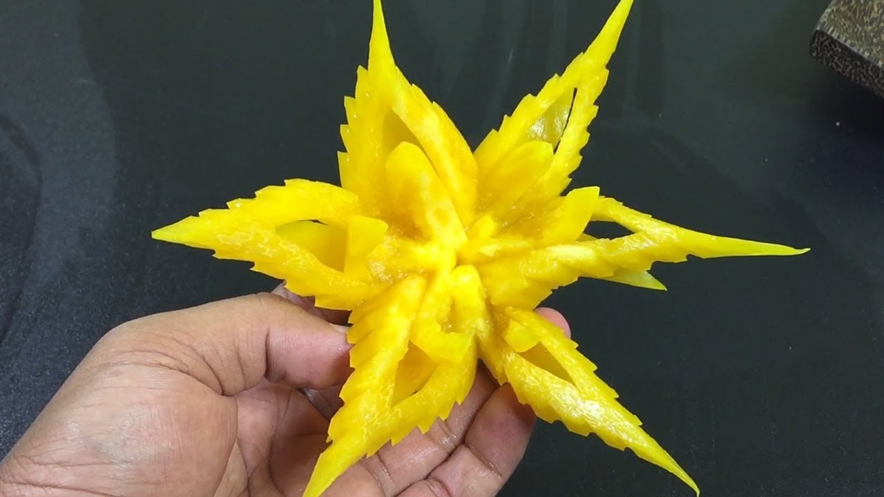 2 Amazing Bell pepper Flower Carving Garnish | Lavy Fuity