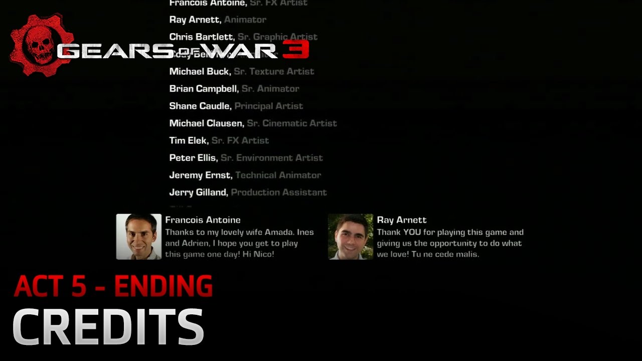 Gears of War 3 - Credits