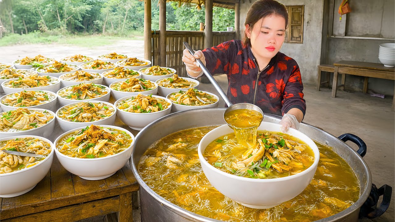 How to Cook Chicken Vermicelli for Lunch - Harvesting Giant Strange Wild Roots to Sell at Market
