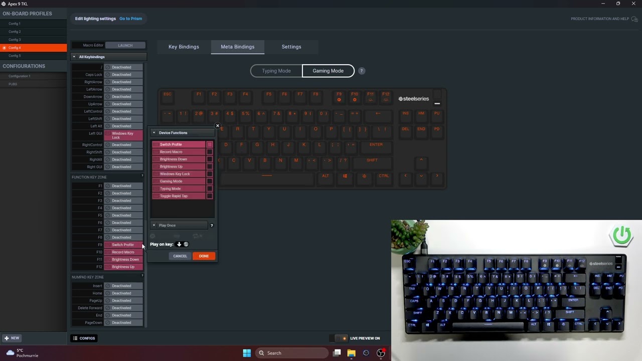 STEELSERIES Apex Pro TKL Gen 3 &ndash; Как настроить мета-назначения клавиш