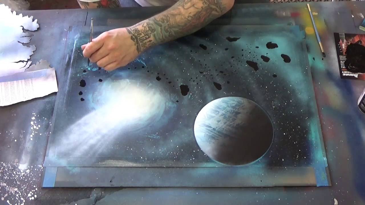 Asteroid Vortex - Spray Paint Art by Markus Fussell