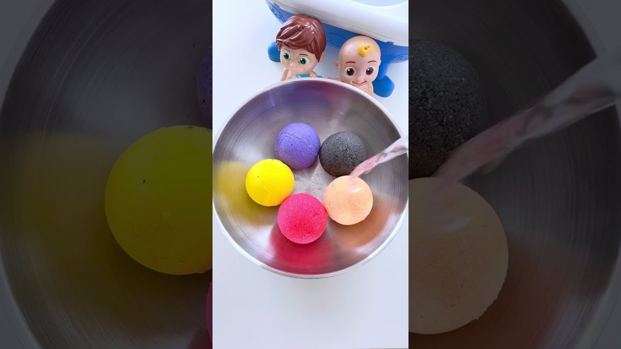 🟡🔴🟠⚫️🟣Mixing 5 Bath bomb Colors #shorts