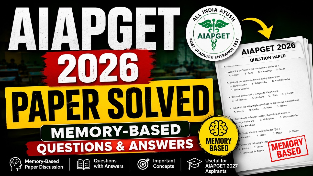 AIAPGET 2026 Paper Solved | Memory-Based Questions & Answers