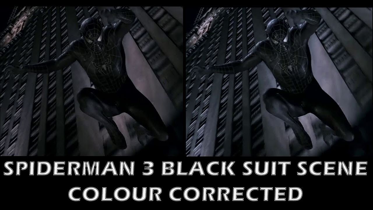 Spider Man 3 Black Suit Web Swinging Scene - Original vs Reworked Colour Correction