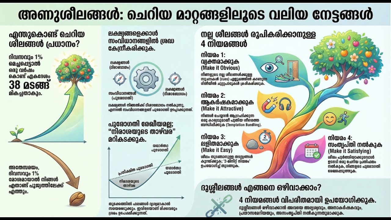 അറ്റോമിക് ഹാബിറ്റ്സ് (James Clear) |ചെറിയ ശീലങ്ങൾ കൊണ്ട് വലിയ മാറ്റം -ജീവിതം മാറ്റുന്ന ശീലം-സിസ്റ്റം