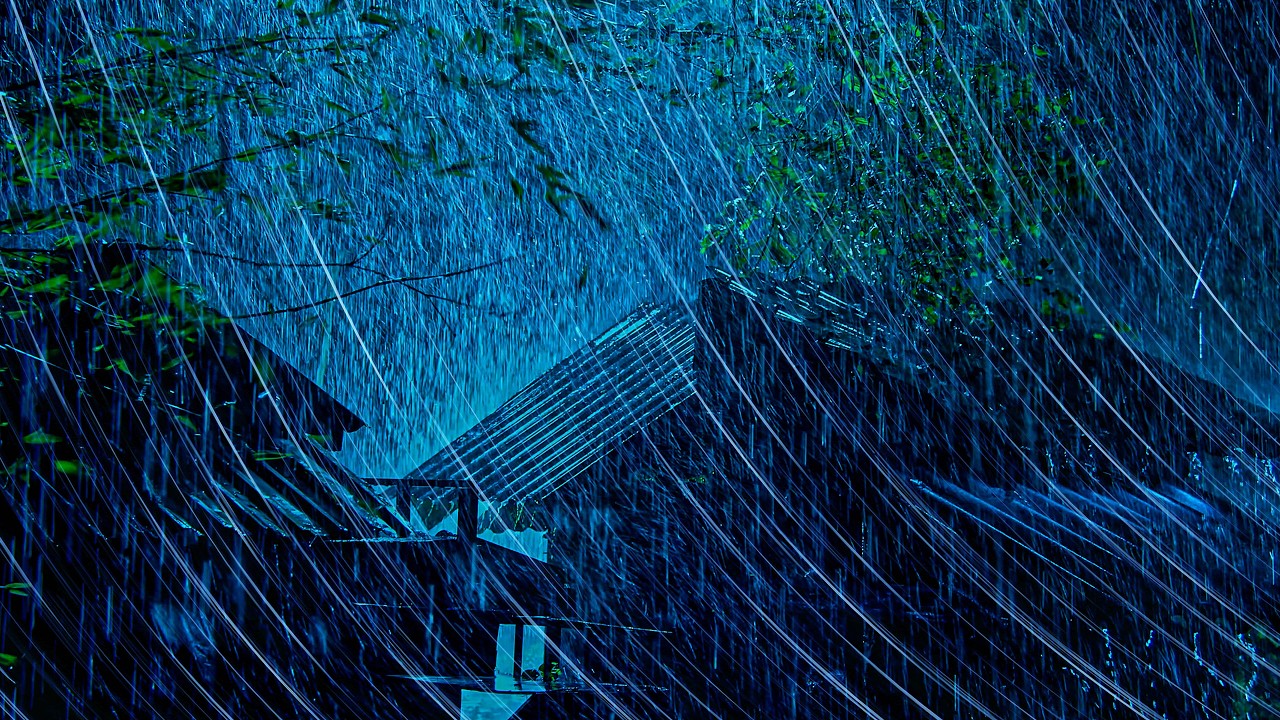 Relax & Fall Asleep Naturally with Heavy Rain on a Tin Roof | Pouring Rain Sounds & Distant Thunder