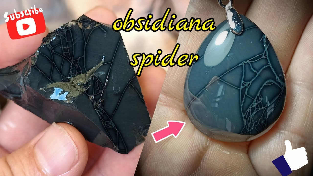puliendo piedras naturales (obsidiana spider) 🕷️