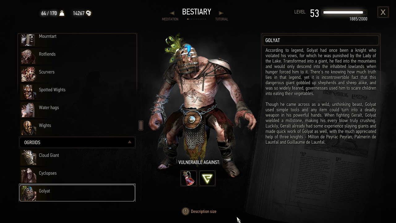 BESTIARY - complete after a good guy playtrough | The Witcher 3 |