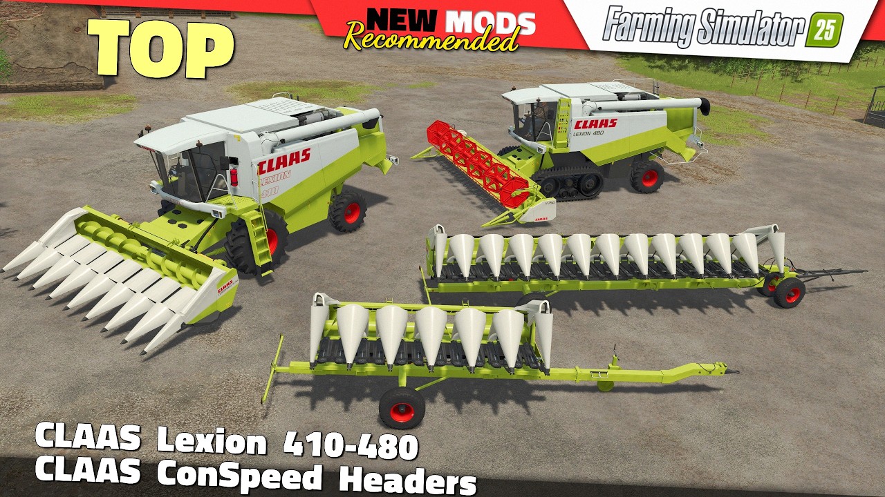FS25 | CLAAS Lexion 410-480 & ConSpeed Headers - Farming Simulator 25 Mods Review QHD