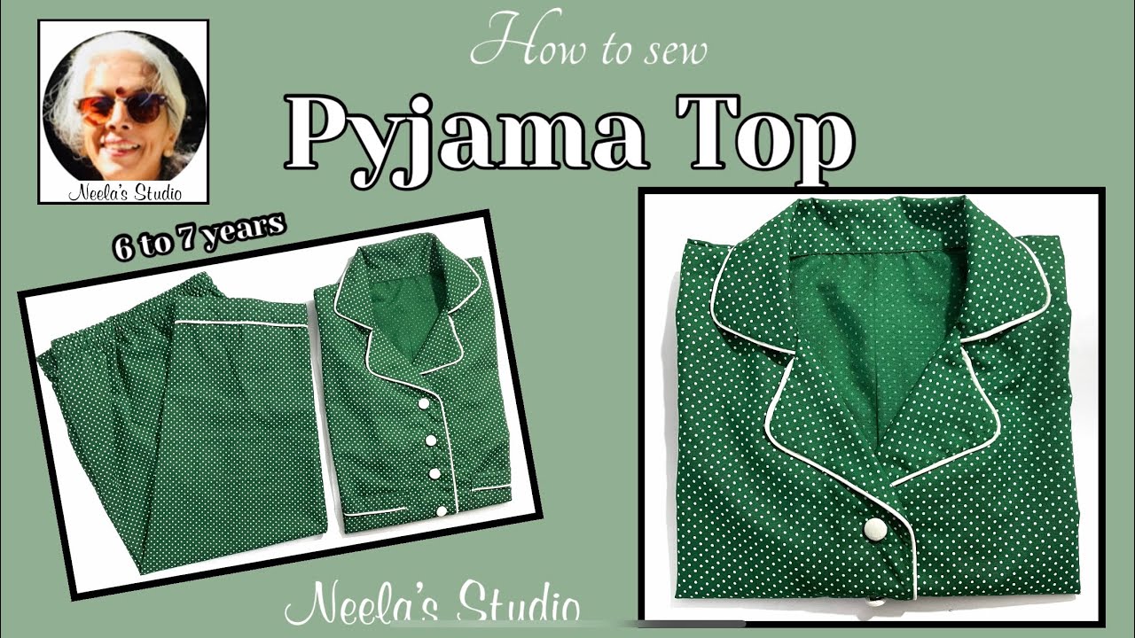 Night wear pyjama top . DIY Pyjama shirt .Step by step Tutorial. Easy to understand for all .
