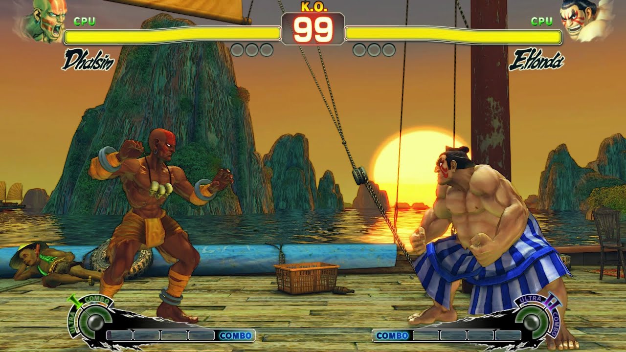 Dhalsim vs E. Honda! Monumental CPU Tussle!
