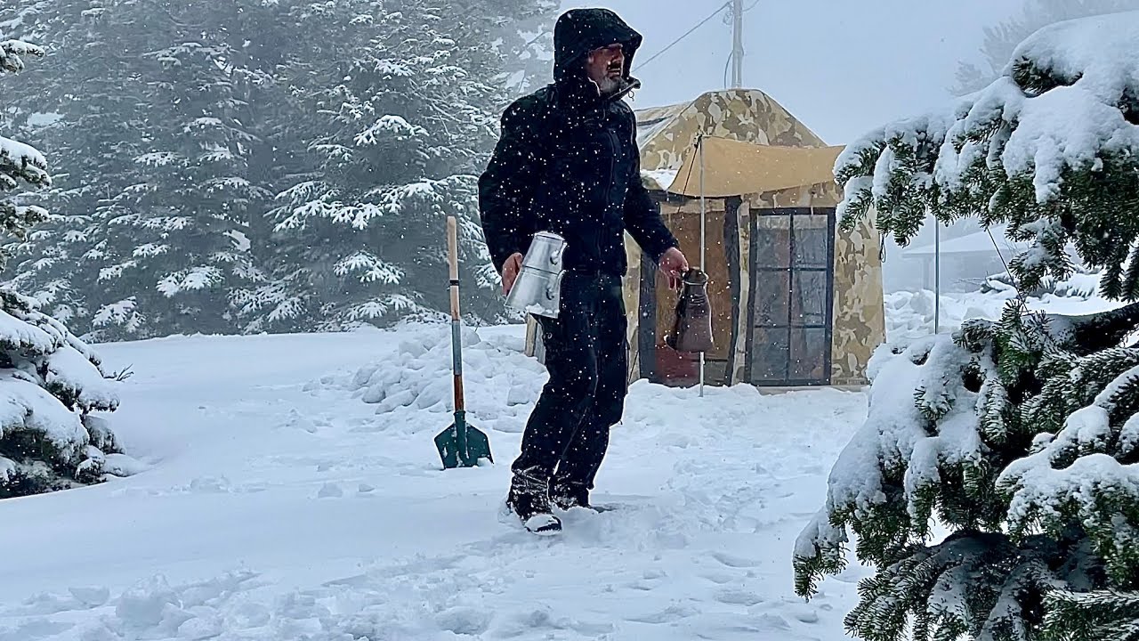 В снежном лагере ❄️ ПРИГОТОВЛЕНИЕ ОБЕДЫ НА РАМАДАН / СНЕЖНАЯ лопата