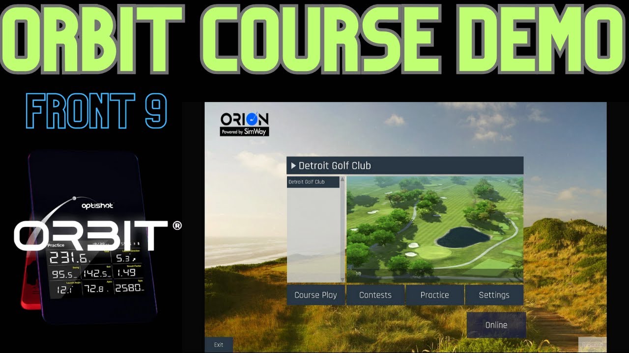 Optishot Orion Detroit Golf Club Front 9 Demo