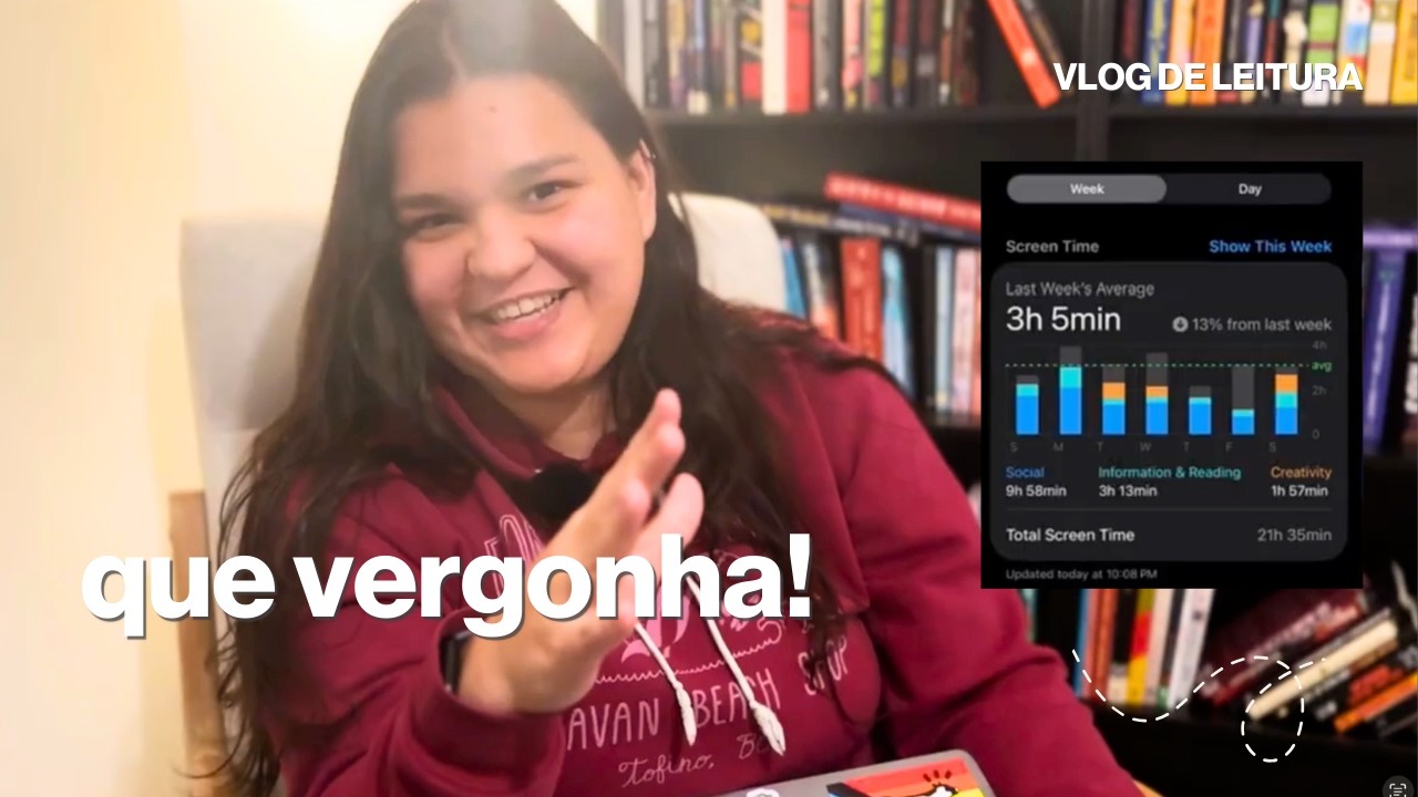 Lendo meu tempo de tela 📱 (vlog de leitura) | Bruna está lendo