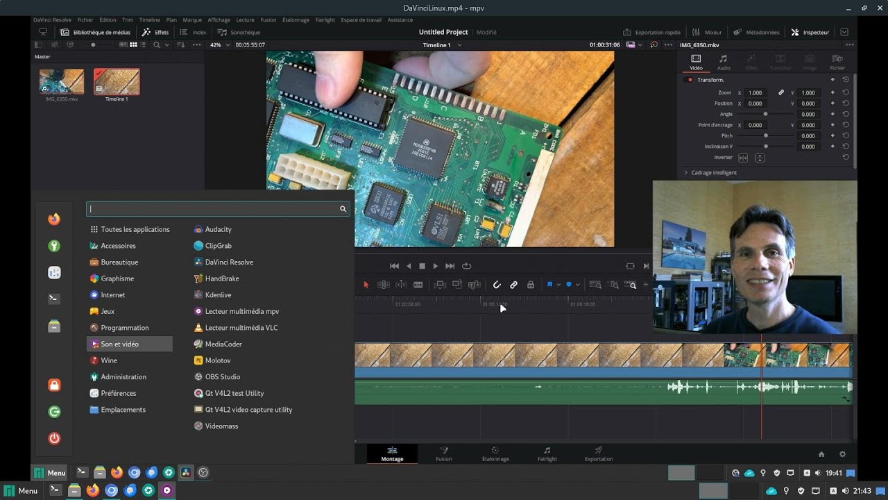 DaVinci Resolve & Studio sous Linux, gestion du format H.264