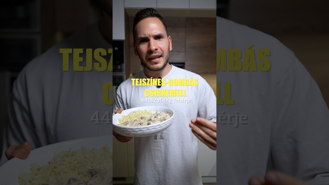 Tejsz&iacute;nes Gomb&aacute;s Csirke: 440kcal 44g feh&eacute;rje!