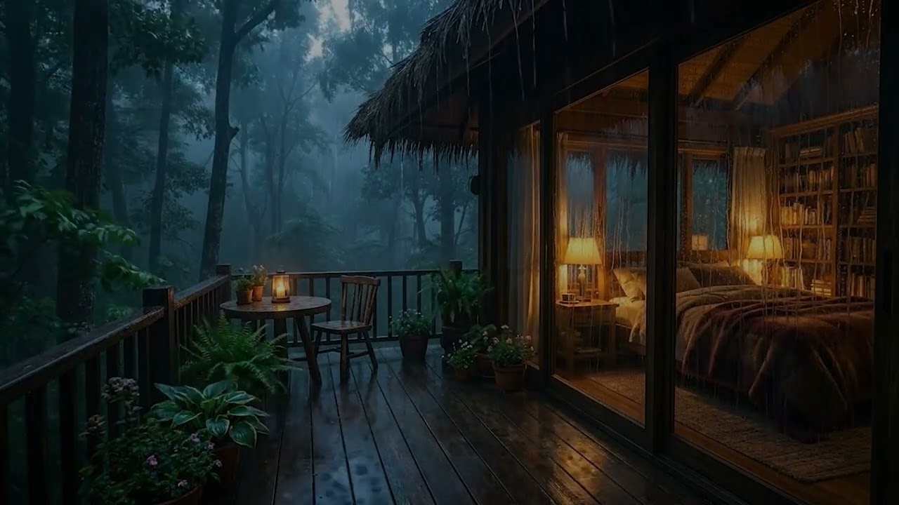 The Best Rain at a Forest Hut 🌳 | Sleep Soundly with Gentle Rain Sounds
