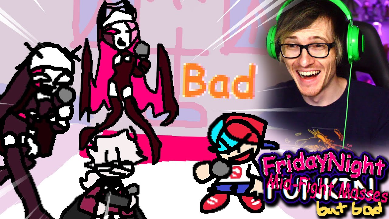 Friday Night funkin' Mid-Fight Masses but bad is hilarious
