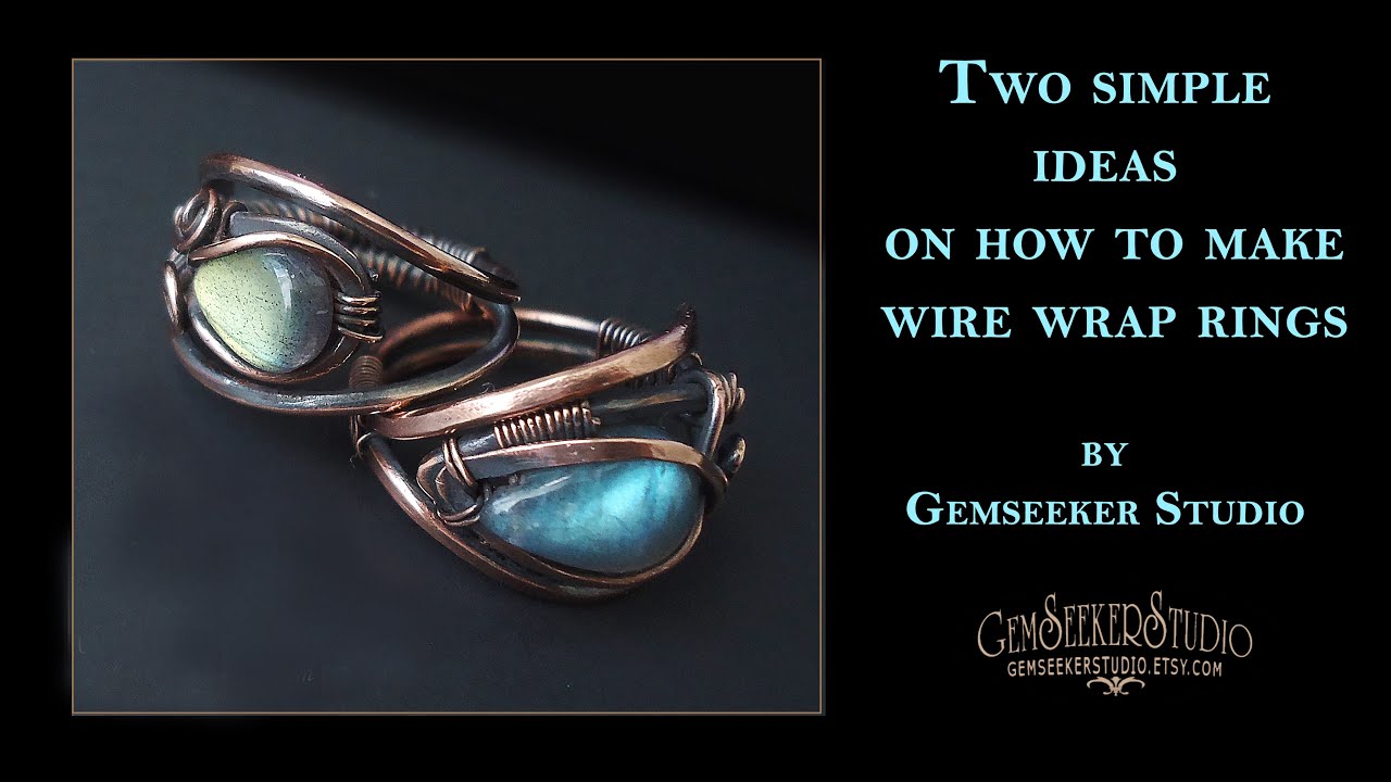 Two Simple Ideas of Wire Wrapping Rings for beginners. DIY. Learning how to make