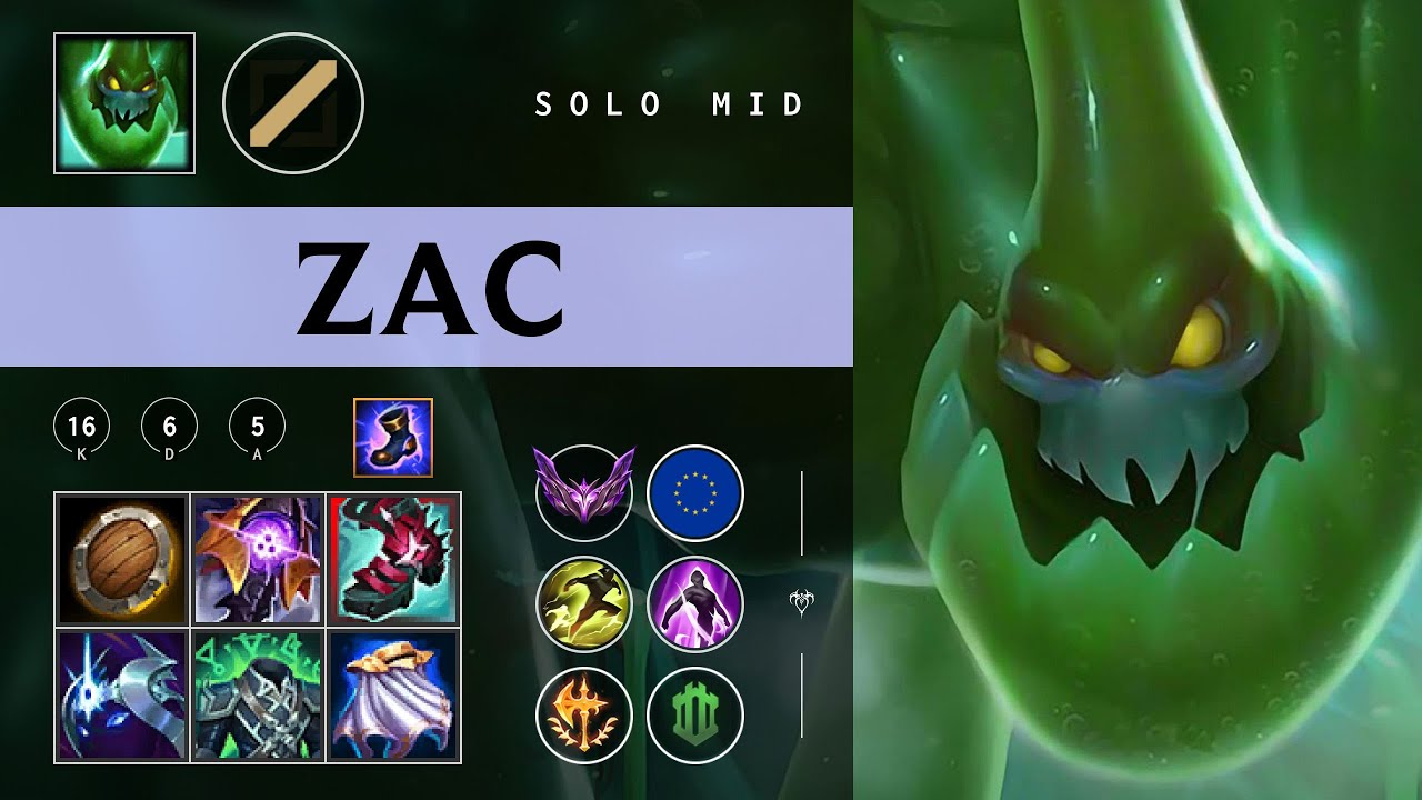 Zac Mid vs Orianna - EUW Master Patch 26.02