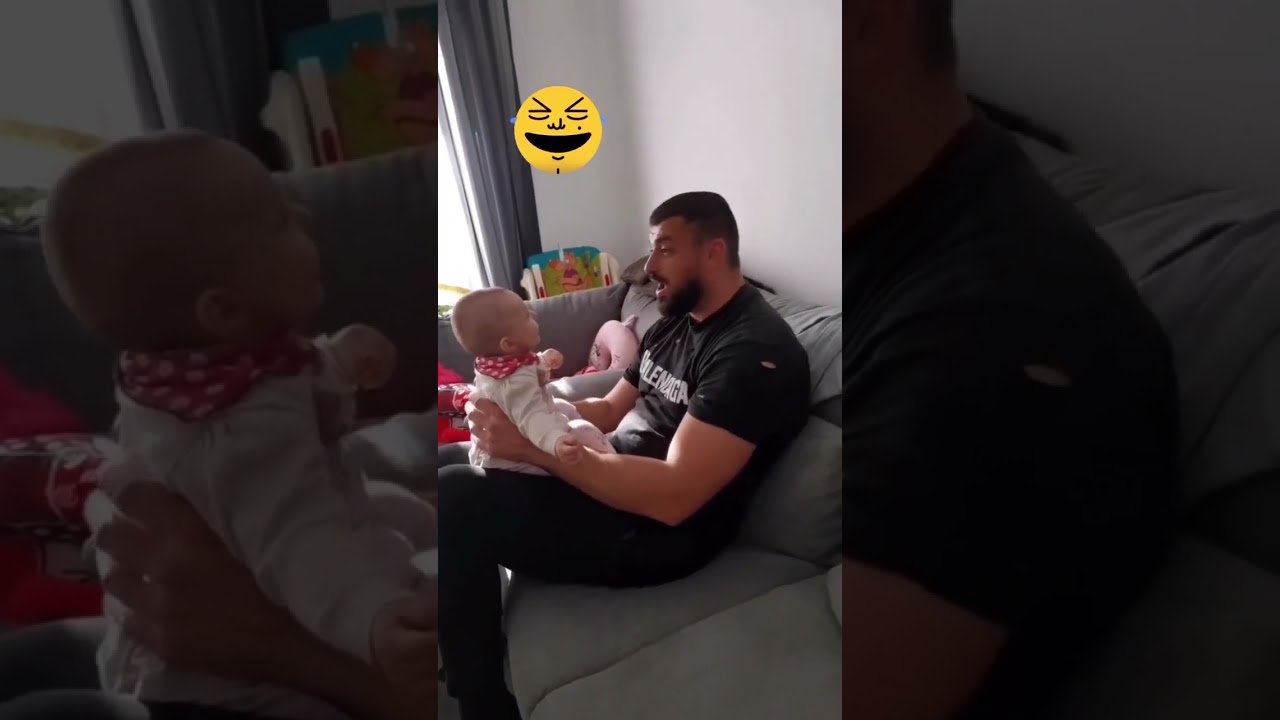 Cute baby mimics DAD! 😂😁#shorts