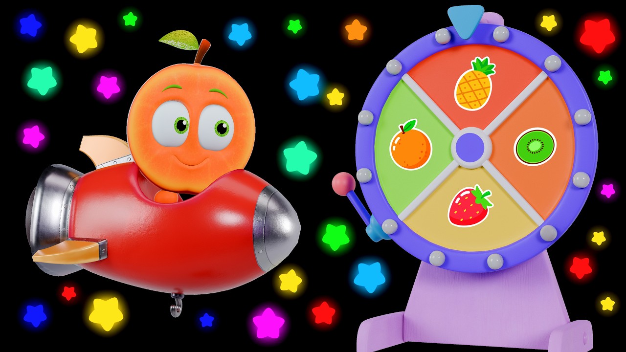 Funky Fruits Baby Sensory | Upbeat Sensory Music for Babies 🍊 Watch the Fruits Jump & Spin!