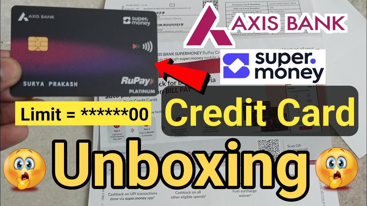 Super money credit card unboxing video 2025 | axis bank super money credit card unboxing | axis bank
