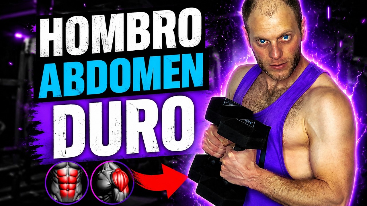🟪 RUTINA de HOMBROS CON MANCUERNAS en CASA ➕ EJERCICIOS VIENTRE PLANO 🔥 [WEIDER 4 DÍAS HIPERTROFIA]