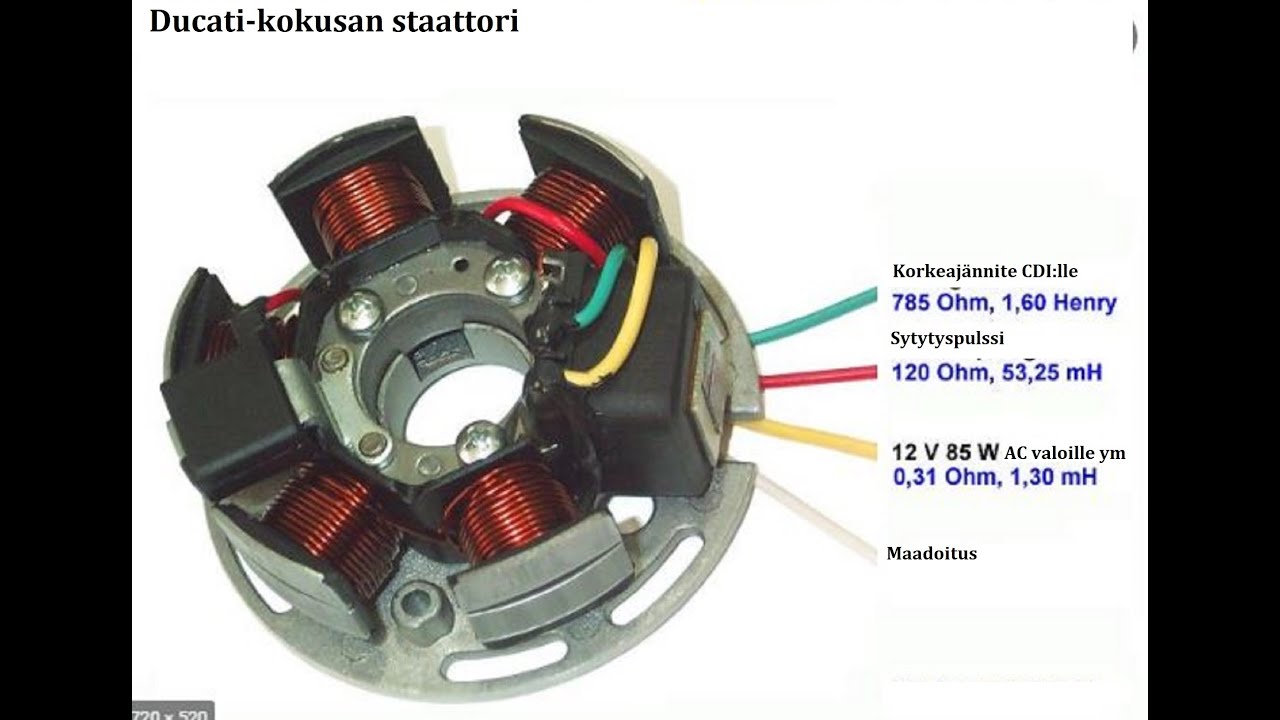 Mopokorjaus Ducati staattorin mittaus