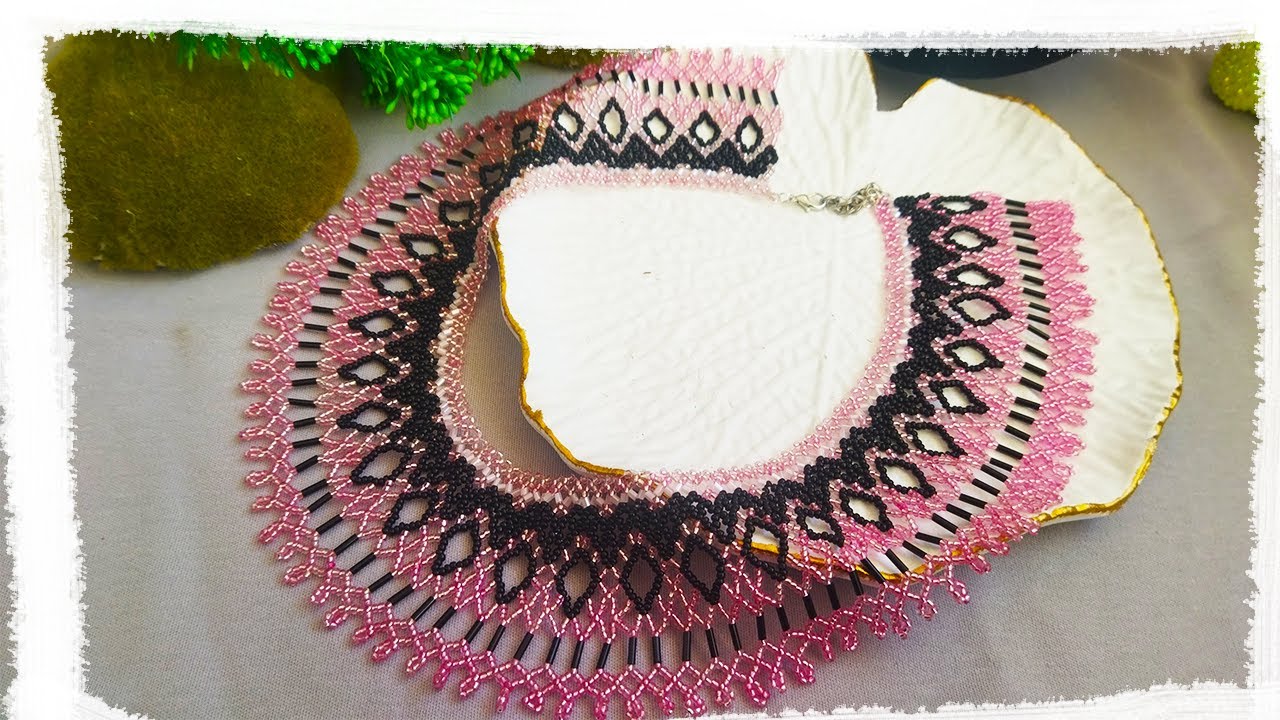 DIY ШИРОКОЕ КОЛЬЕ из бисера. БИСЕРОПЛЕТЕНИЕ
