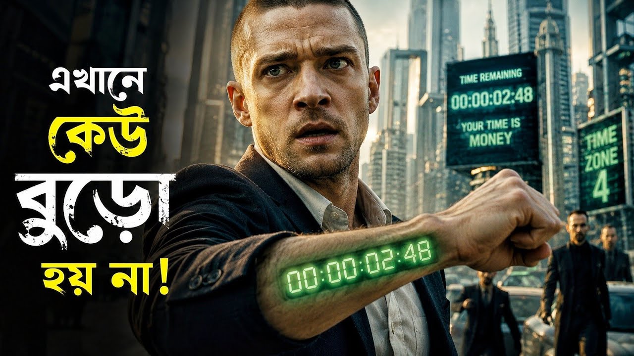এই পৃথিবীতে মানুষের বয়স বৃদ্ধি পায় না 😨 | In Time (2011)  Movie Explained in Bangla | Filmy Goppo 