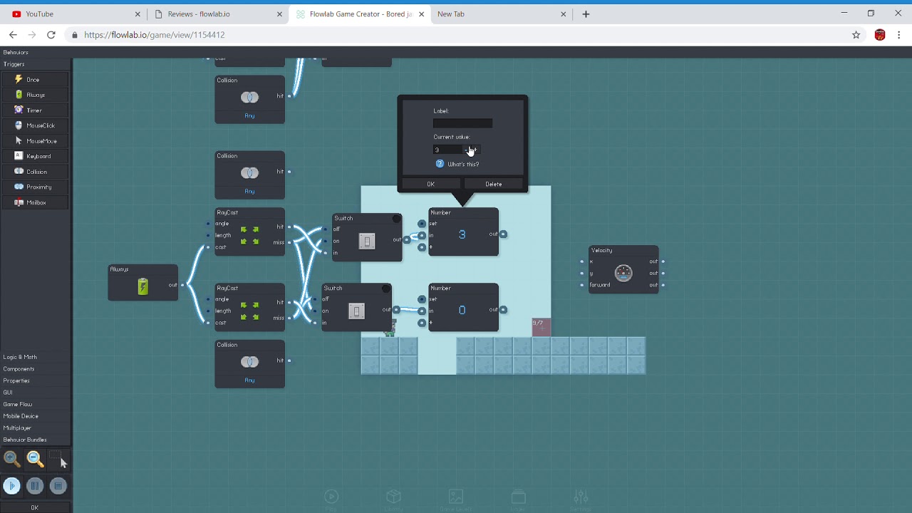 How to make 2D plat-former enemy AI in flowlab.io