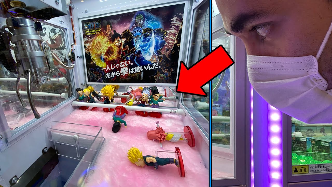 Intento ganar FIGURAS (gachapones) de DRAGON BALL en MAQUINA DE GARRA en JAPON !
