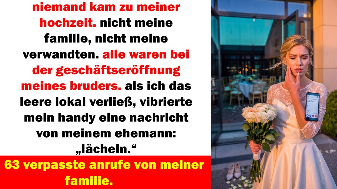 niemand kam zu meiner hochzeit – doch dann vibrierte mein handy und mein leben kippte
