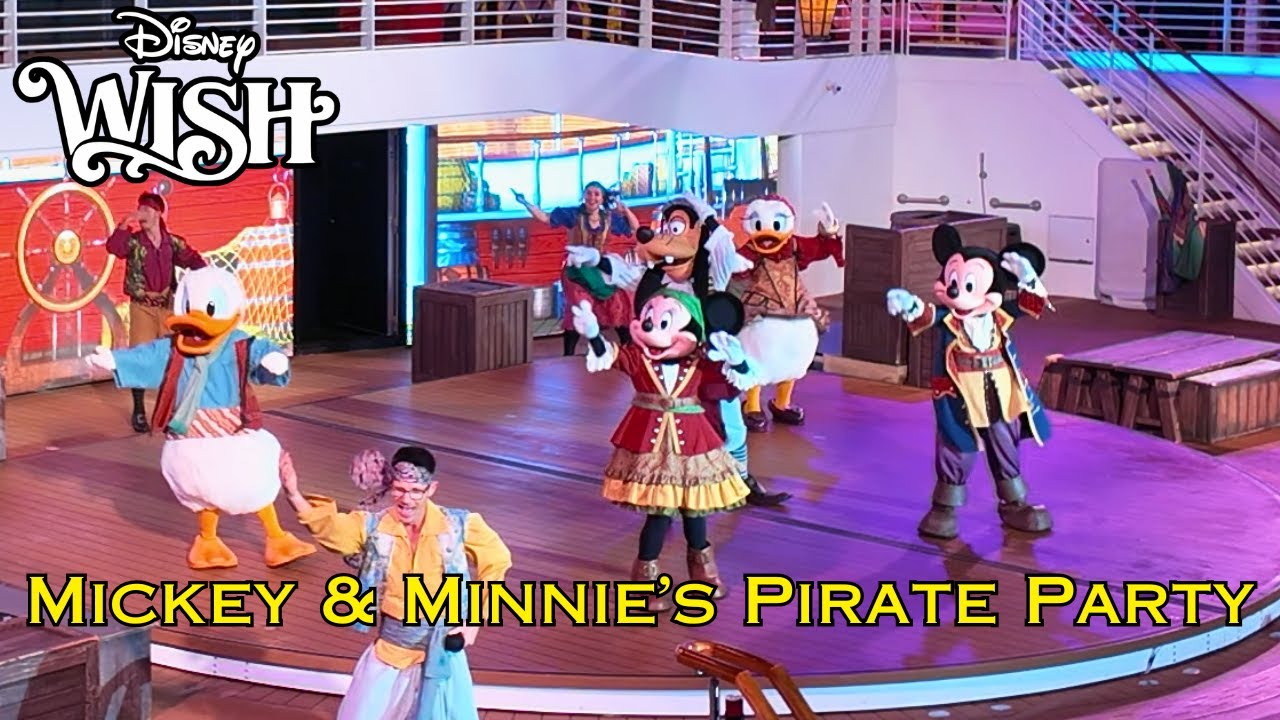 Пиратская вечеринка Микки и Минни на палубе 🏴‍☠️ | Семейное шоу Disney Wish от первого лица (4K) ...