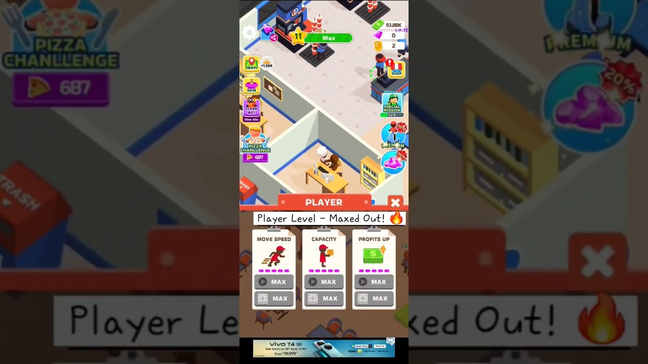 I MAXED OUT EVERYTHING 🔥 Game 140 - Pizza Ready | All Upgrades Complete in Level 1! #shorts #gaming