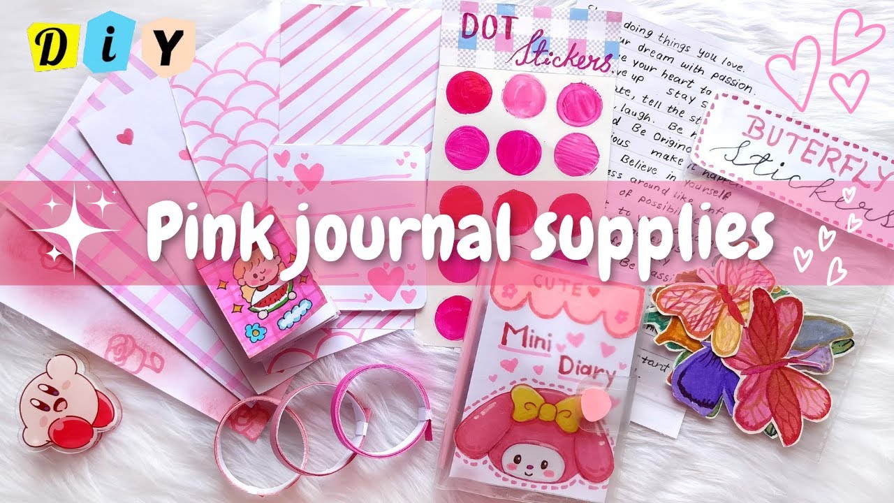 🌷💗DIY Pink journal supplies| DIY Paper crafts | Craft ideas| Foziya art and craft